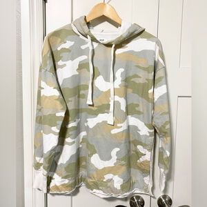 Aerie oversized sun washed camouflage hoodie size small
